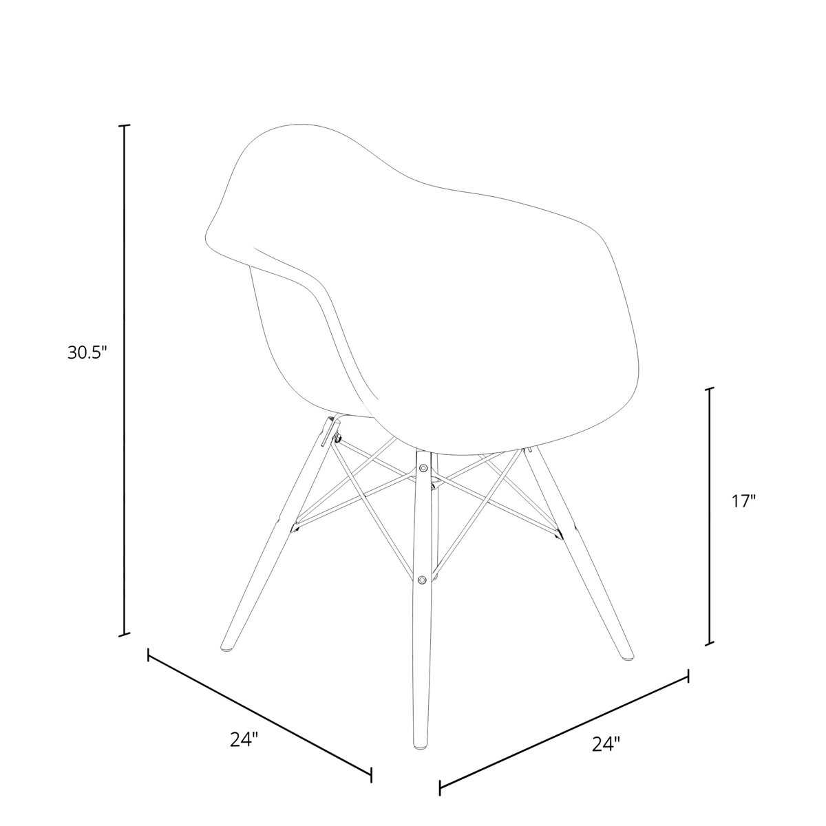 Jordan 17'' H Armchair (Set of 2)